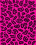 Hot Pink Graphic Outline Design Rug