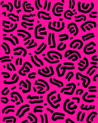 Hot Pink Graphic Outline Design Rug
