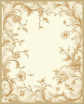 Vintage Floral Scroll Pattern Rug