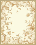 Vintage Floral Scroll Pattern Rug