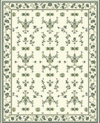 Green Floral Vine Symmetry Pattern Rug