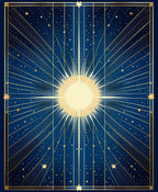 Celestial Sunburst Starry Night Rug
