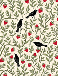 Charming Birds And Strawberry Vines Design Rug