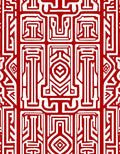 Intricate Red White Traditional Pattern Rug