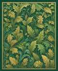 Verdant Leaf Patterned Garden Design Rug