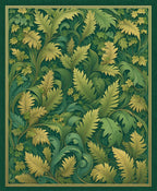 Verdant Leaf Patterned Garden Design Rug
