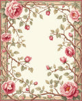 Vintage Rose Botanical Garden Design Rug