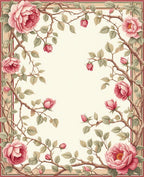 Vintage Rose Botanical Garden Design Rug