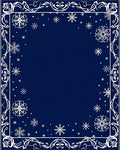Navy White Snowflake Border Rug