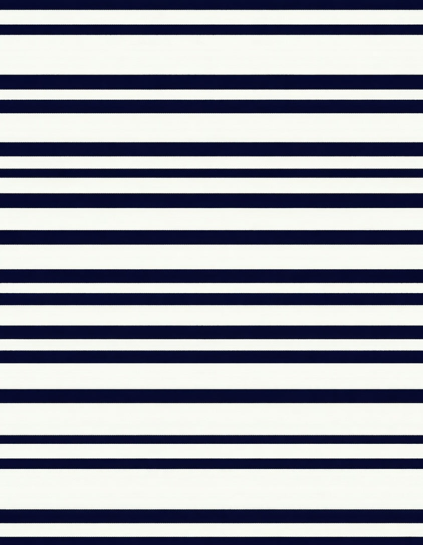 Classic Navy And White Stripes Rug