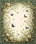 Enchanted Garden Butterfly Floral Rug