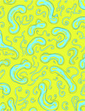Bright Blue Blob Organic Pattern Rug
