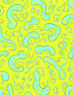 Bright Blue Blob Organic Pattern Rug