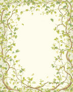 Delicate Vine And Leaf Border Design Rug