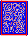 Bold Red White Swirls Blue Abstract Rug