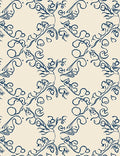 Classic Blue Swirling Vine Pattern Rug