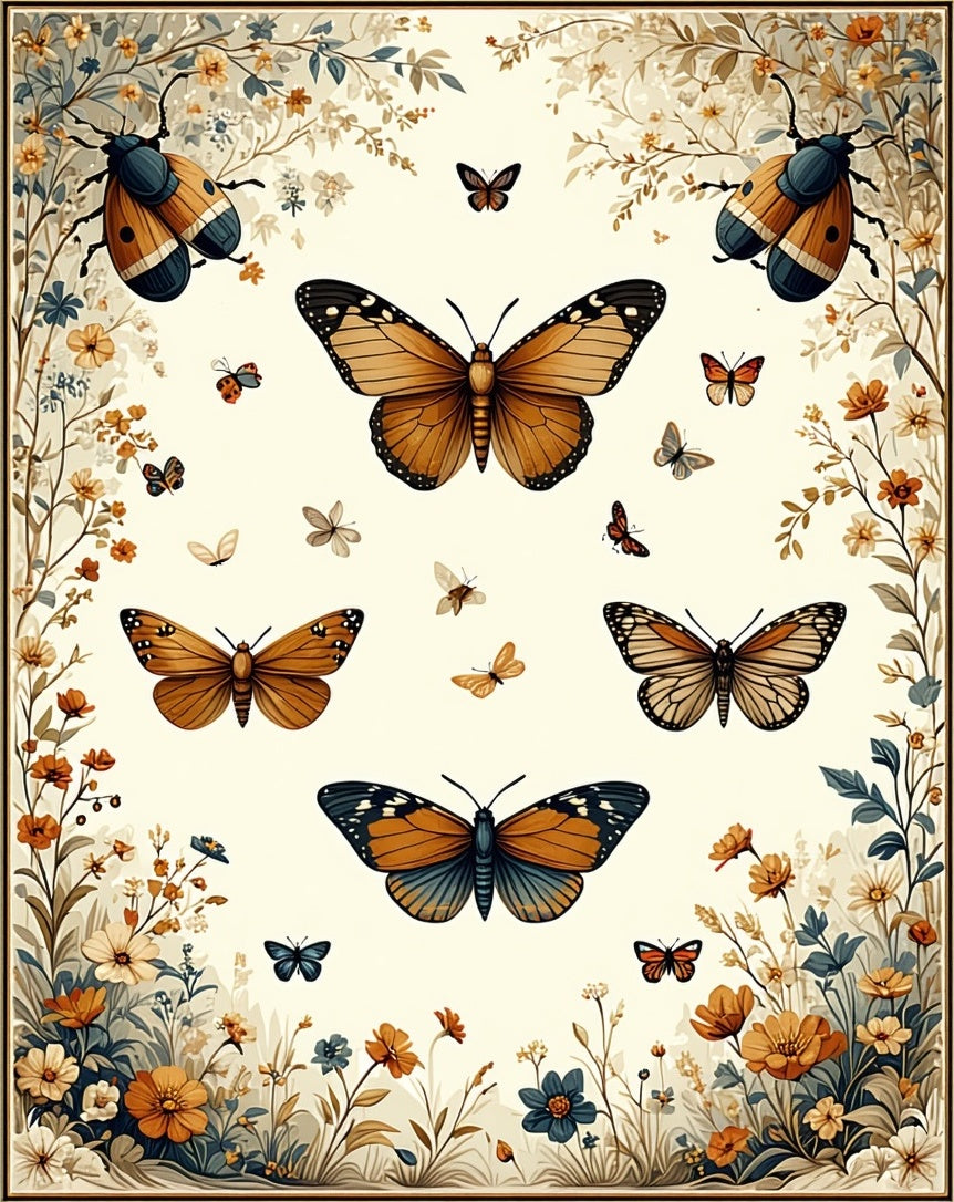 Nature Inspired Butterfly Beetle Design Rug