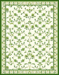 Green Vine And Flower Pattern Rug