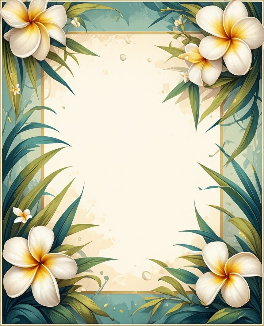 Tropical Blossom Leaf Pattern Rug