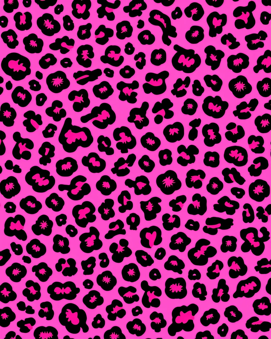 Bold Pink Black Wild Pattern Rug