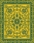 Ornate Floral Vine Tapestry Design Rug