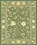 Elegant Floral Vine Golden Pattern Rug
