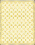 Golden Geometric Floral Patterned Rug