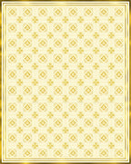 Golden Geometric Floral Patterned Rug