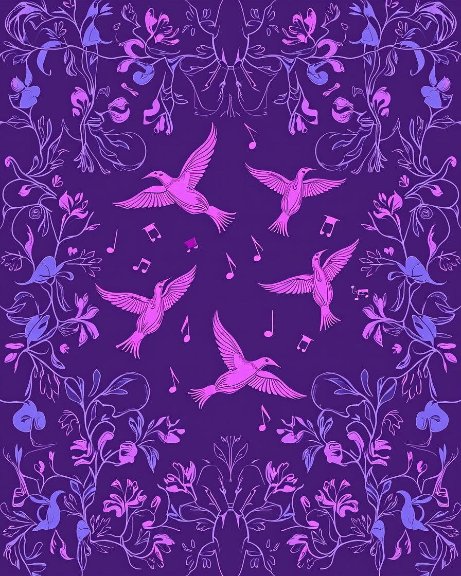 Flying Birds With Musical Notes Rug