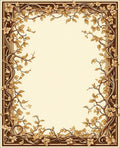 Vintage Floral Vine Border Design Rug