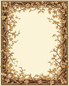 Vintage Floral Vine Border Design Rug