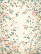 Pastel Floral Vine Pattern Rug