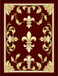 Regal Gold Fleur-de-Lis Pattern Rug