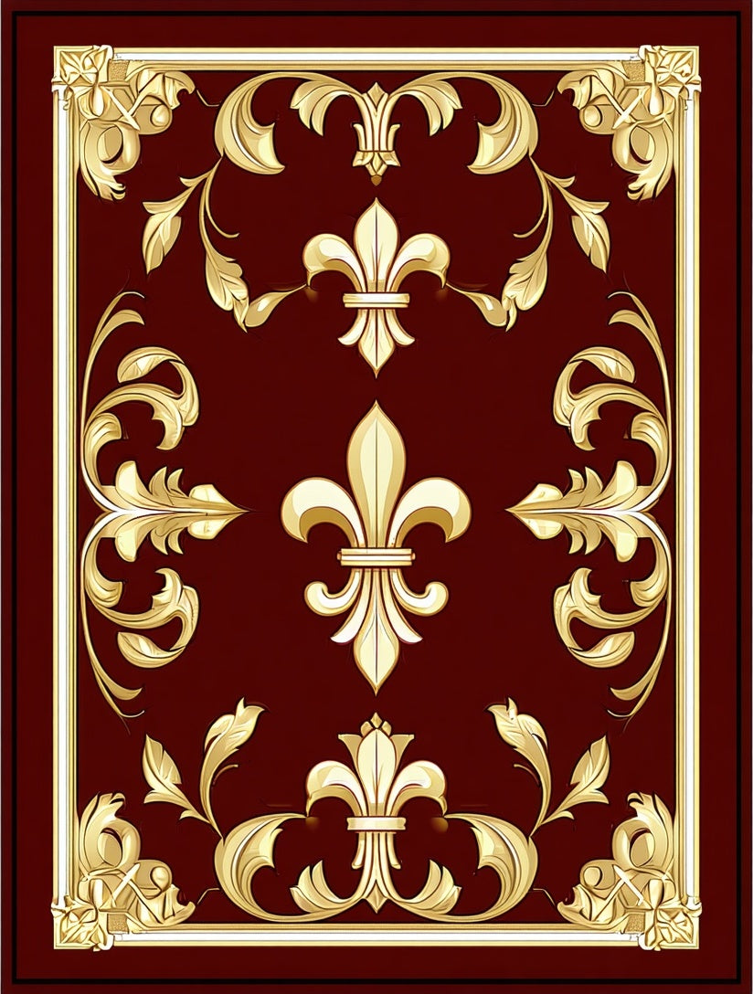Regal Gold Fleur-de-Lis Pattern Rug