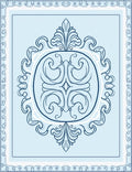 Elegant Blue Laurel Medallion Pattern Rug