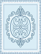 Elegant Blue Laurel Medallion Pattern Rug