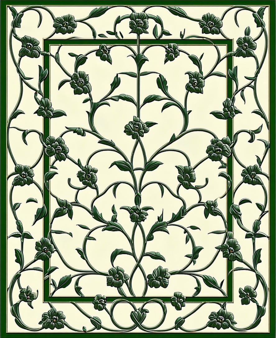 Intricate Floral Vine Pattern Rug