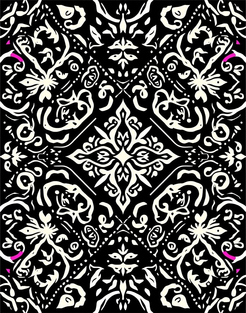 Ornate Swirl Baroque Pattern Rug