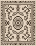 Ornate Floral And Vine Scroll Design Rug