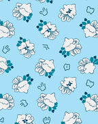 Whimsical Floral Sketch Pattern Rug