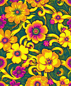 Vibrant Floral Swirl Pattern Rug