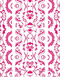 Ornate Pink Floral Stripe Pattern Rug