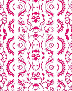 Ornate Pink Floral Stripe Pattern Rug
