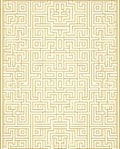 Subtle Gold Linear Maze Pattern Rug