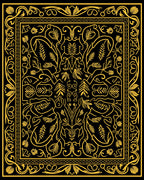Golden Floral Vintage Border Rug