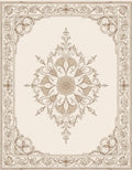 Vintage Floral Mandala Scrollwork Design Rug