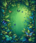 Enchanted Forest Butterfly Design Rug