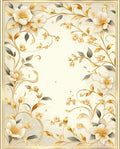 Elegant Floral Vine Gold Accent Rug