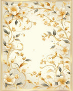 Elegant Floral Vine Gold Accent Rug