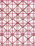 Deep Red Pink Plaid Diamond Dot Rug